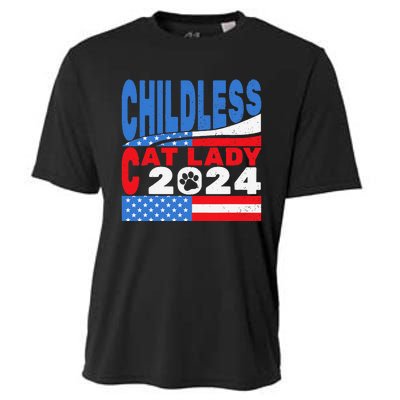 Childless Cat Lady Usa Voting Election 2024 Cooling Performance Crew T-Shirt