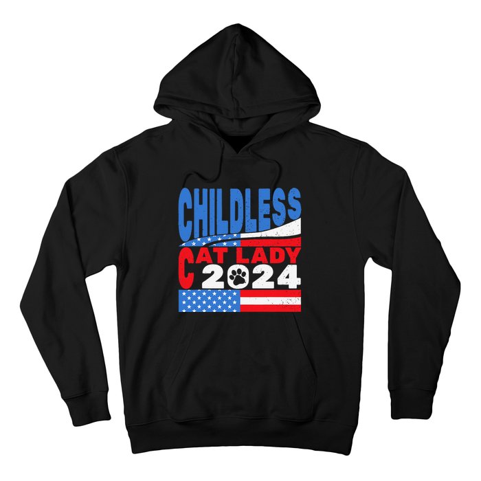 Childless Cat Lady Usa Voting Election 2024 Hoodie