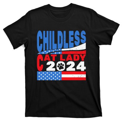 Childless Cat Lady Usa Voting Election 2024 T-Shirt