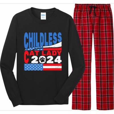 Childless Cat Lady Usa Voting Election 2024 Long Sleeve Pajama Set