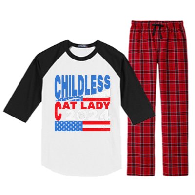 Childless Cat Lady Usa Voting Election 2024 Raglan Sleeve Pajama Set