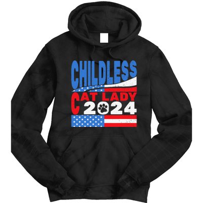 Childless Cat Lady Usa Voting Election 2024 Tie Dye Hoodie