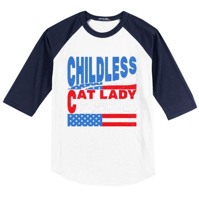 Childless Cat Lady Usa Voting Election 2024 Baseball Sleeve Shirt