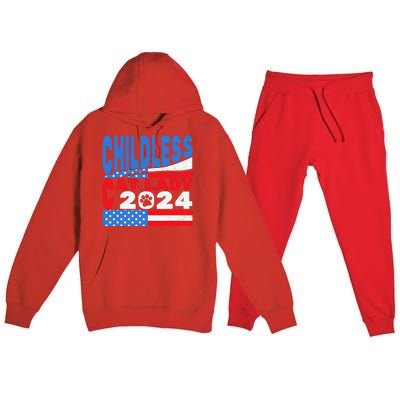 Childless Cat Lady Usa Voting Election 2024 Premium Hooded Sweatsuit Set