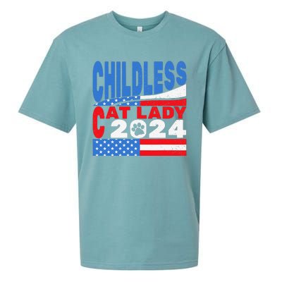 Childless Cat Lady Usa Voting Election 2024 Sueded Cloud Jersey T-Shirt