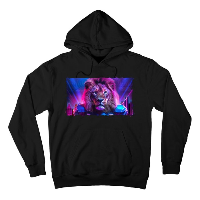 Cyberpunk Colors Lions Football Sports Fan Hoodie