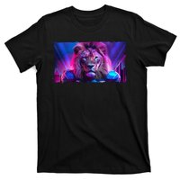 Cyberpunk Colors Lions Football Sports Fan T-Shirt