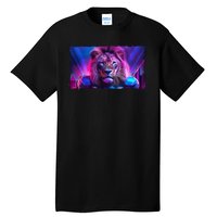 Cyberpunk Colors Lions Football Sports Fan Tall T-Shirt