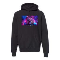 Cyberpunk Colors Lions Football Sports Fan Premium Hoodie