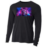 Cyberpunk Colors Lions Football Sports Fan Cooling Performance Long Sleeve Crew