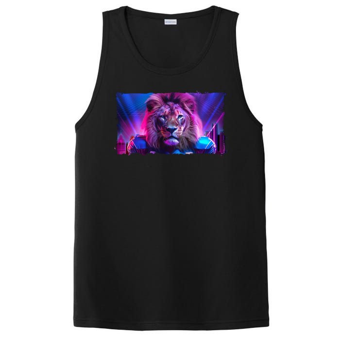 Cyberpunk Colors Lions Football Sports Fan PosiCharge Competitor Tank