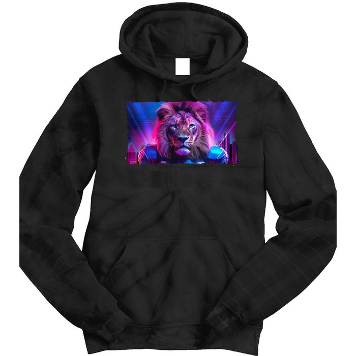 Cyberpunk Colors Lions Football Sports Fan Tie Dye Hoodie