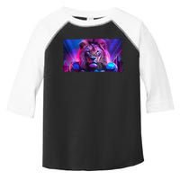 Cyberpunk Colors Lions Football Sports Fan Toddler Fine Jersey T-Shirt