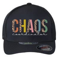 Chaos Coordinator Leopard Teacher Crew Retro School Flexfit Unipanel Trucker Cap