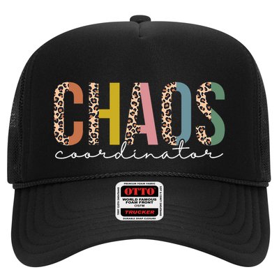 Chaos Coordinator Leopard Teacher Crew Retro School Trucker Hat