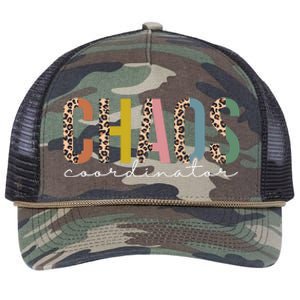 Chaos Coordinator Leopard Teacher Crew Retro School Retro Rope Trucker Hat Cap