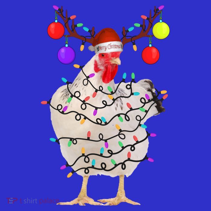 Chicken Christmas Lights Reindeer Chicken Lover Gift Great Gift Premium T-Shirt
