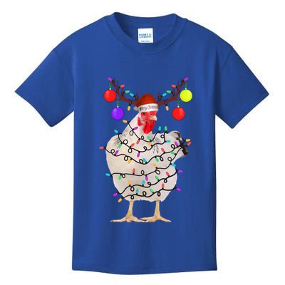 Chicken Christmas Lights Reindeer Chicken Lover Gift Great Gift Kids T-Shirt