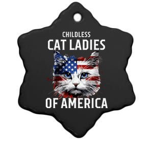 Childless Cat Lady Of America Kamala Harris 2024 Us Flag Ceramic Star Ornament