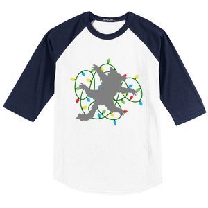 Cat Christmas Lights Tangle Funny Cat Lover Christmas Gift Baseball Sleeve Shirt