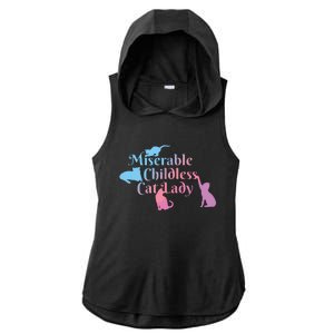 Childless Cat Ladies Against Fascism Ladies PosiCharge Tri-Blend Wicking Draft Hoodie Tank