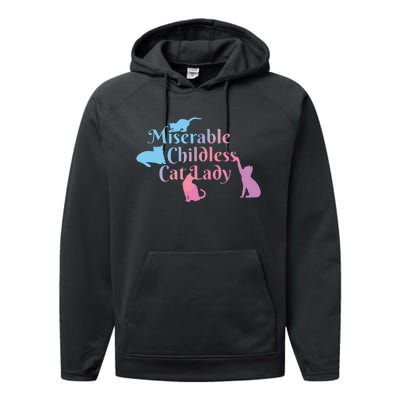 Childless Cat Ladies Against Fascism Performance Fleece Hoodie