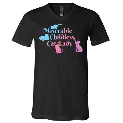 Childless Cat Ladies Against Fascism V-Neck T-Shirt