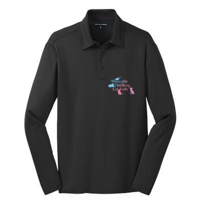 Childless Cat Ladies Against Fascism Silk Touch Performance Long Sleeve Polo