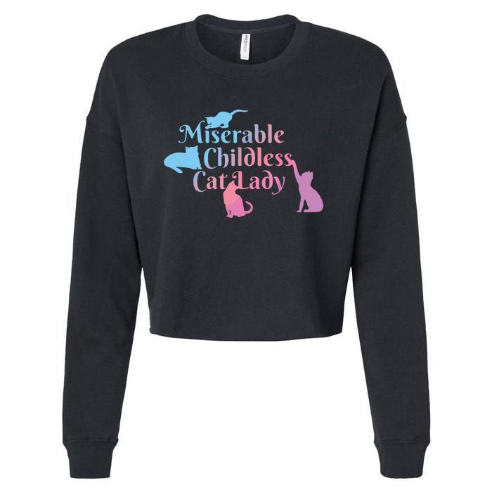 Childless Cat Ladies Against Fascism Cropped Pullover Crew