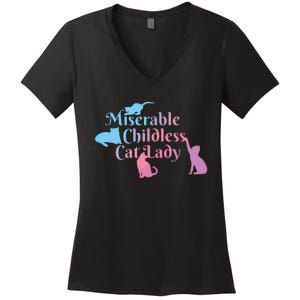 Childless Cat Ladies Against Fascism Women's V-Neck T-Shirt