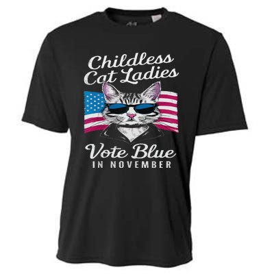 Childless Cat Ladies Vote Blue In November Democrats Liberal Cooling Performance Crew T-Shirt