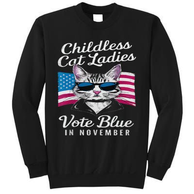 Childless Cat Ladies Vote Blue In November Democrats Liberal Sweatshirt