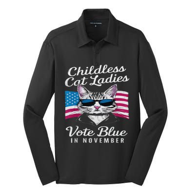 Childless Cat Ladies Vote Blue In November Democrats Liberal Silk Touch Performance Long Sleeve Polo