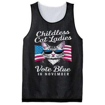 Childless Cat Ladies Vote Blue In November Democrats Liberal Mesh Reversible Basketball Jersey Tank