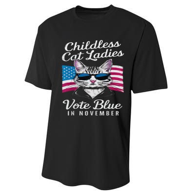 Childless Cat Ladies Vote Blue In November Democrats Liberal Performance Sprint T-Shirt