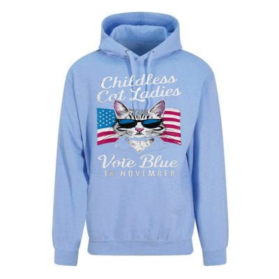 Childless Cat Ladies Vote Blue In November Democrats Liberal Unisex Surf Hoodie