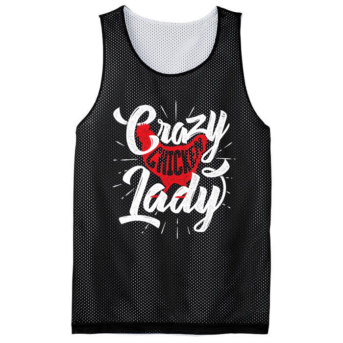 Crazy Chicken Lady - Chickens Farmer Farming Mesh Reversible Basketball Jersey Tank