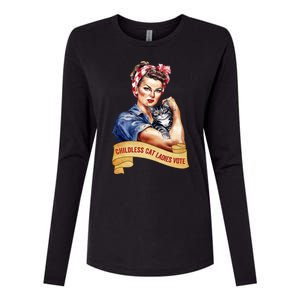 Childless Cat Ladies Vote Kamala Harris 2024 Election Womens Cotton Relaxed Long Sleeve T-Shirt