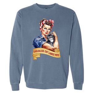 Childless Cat Ladies Vote Kamala Harris 2024 Election Garment-Dyed Sweatshirt