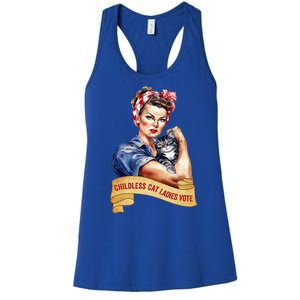 Childless Cat Ladies Vote Kamala Harris 2024 Election Women's Racerback Tank