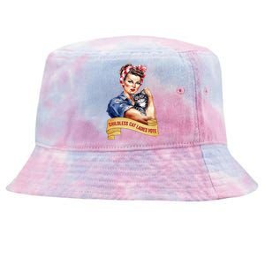 Childless Cat Ladies Vote Kamala Harris 2024 Election Tie-Dyed Bucket Hat