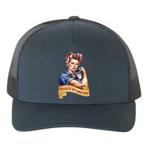 Childless Cat Ladies Vote Kamala Harris 2024 Election Yupoong Adult 5-Panel Trucker Hat