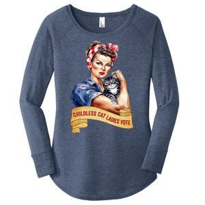 Childless Cat Ladies Vote Kamala Harris 2024 Election Women's Perfect Tri Tunic Long Sleeve Shirt