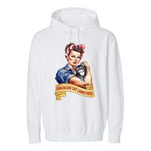 Childless Cat Ladies Vote Kamala Harris 2024 Election Garment-Dyed Fleece Hoodie