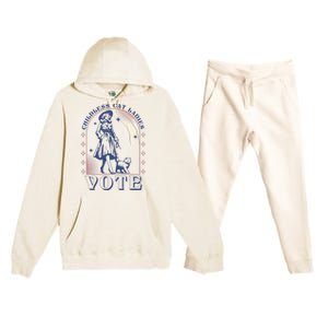 Childless Cat Ladies Vote Retro Election 2024 Usa Premium Hooded Sweatsuit Set