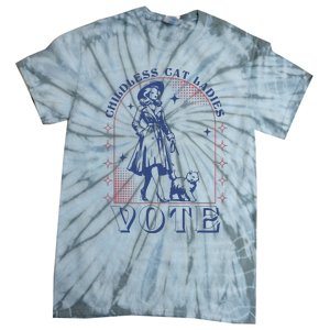 Childless Cat Ladies Vote Retro Election 2024 Usa Tie-Dye T-Shirt