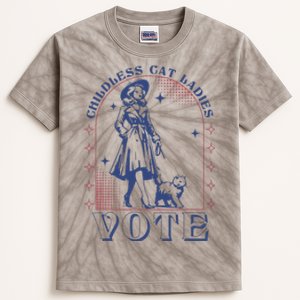 Childless Cat Ladies Vote Retro Election 2024 Usa Kids Tie-Dye T-Shirt