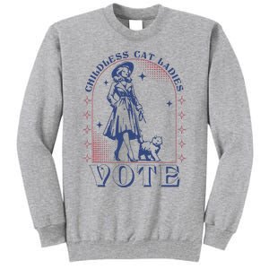 Childless Cat Ladies Vote Retro Election 2024 Usa Tall Sweatshirt