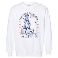 Childless Cat Ladies Vote Retro Election 2024 Usa Garment-Dyed Sweatshirt