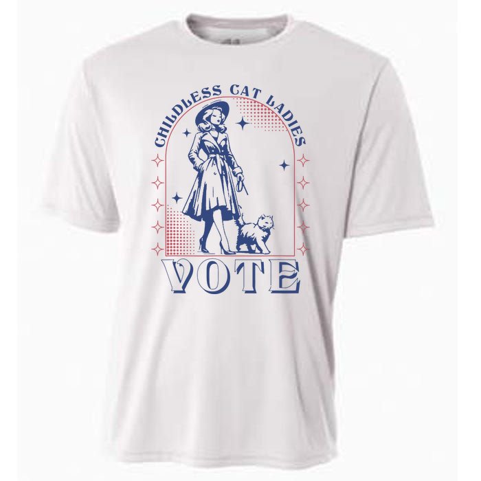 Childless Cat Ladies Vote Retro Election 2024 Usa Cooling Performance Crew T-Shirt